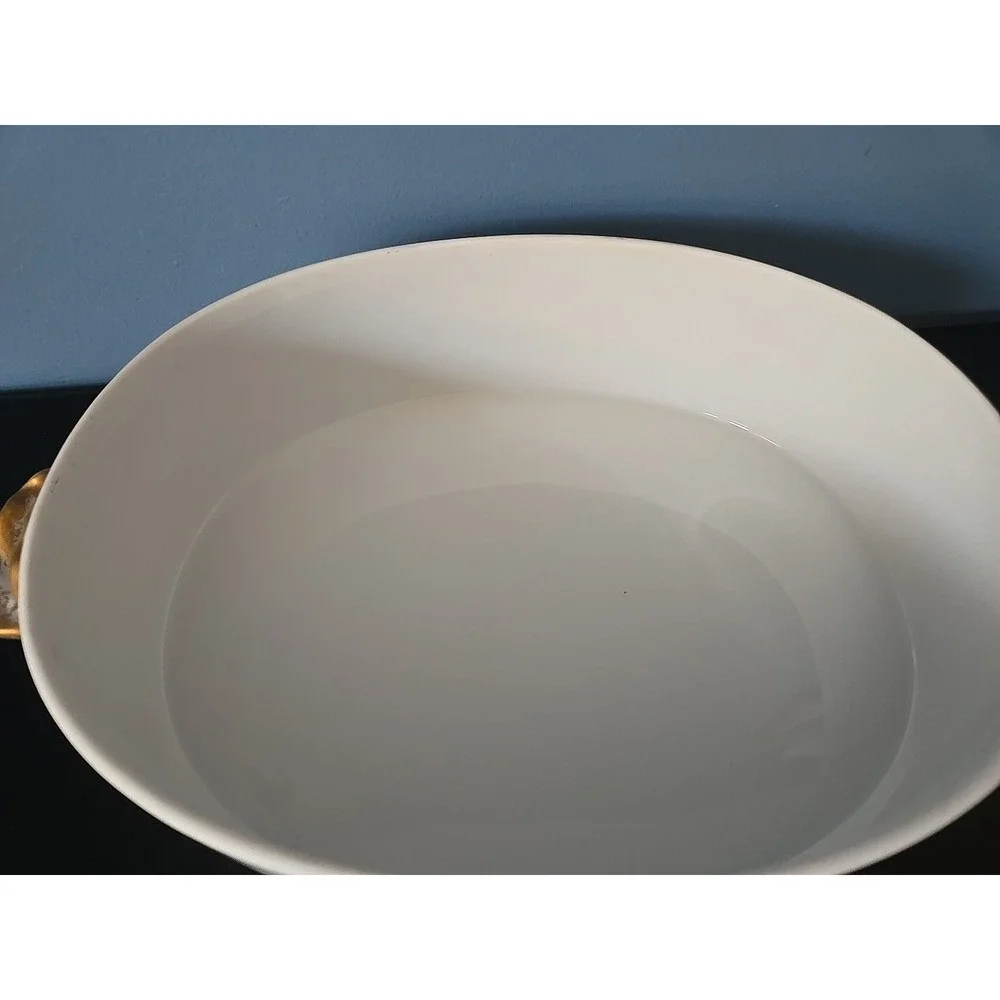Vintage Porcelain Golden Heirloom - Oval Covered Casserole Oven To Table‎